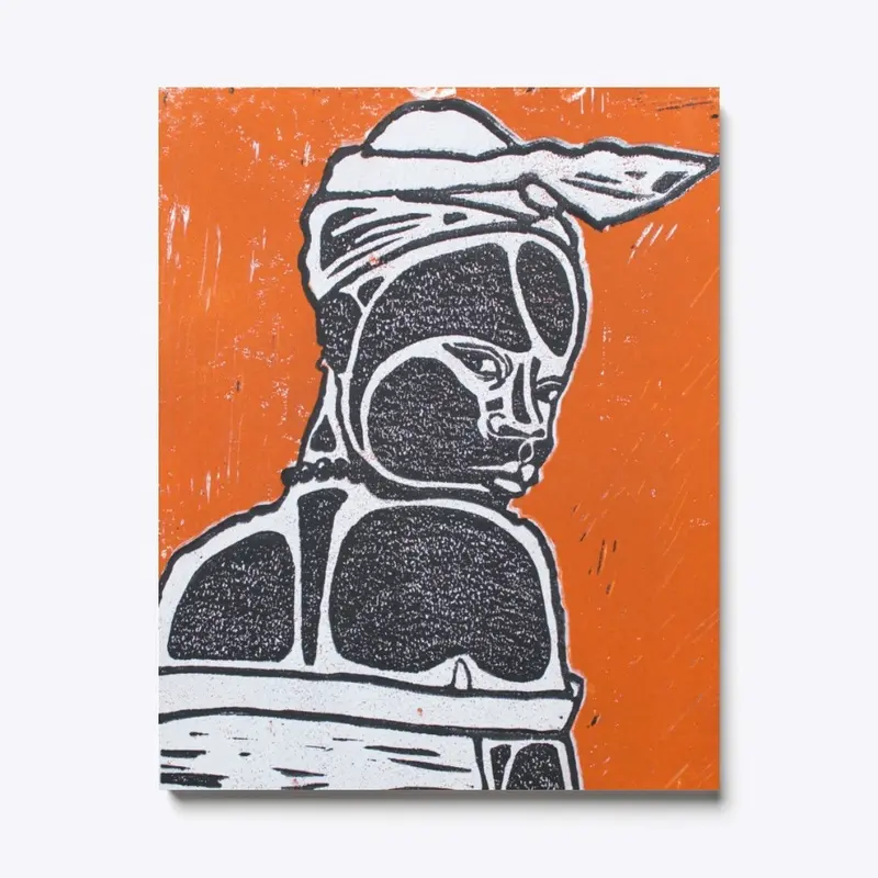 African Girl (White/Orange)